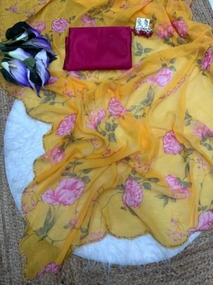 Aarna Digital Floral Georgette Saree