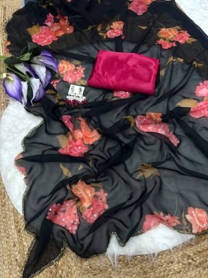 Aarna Digital Floral Georgette Saree