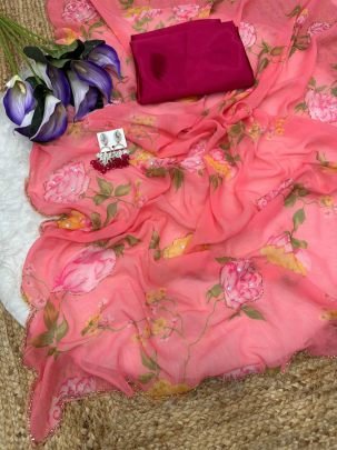 Aarna Digital Floral Georgette Saree