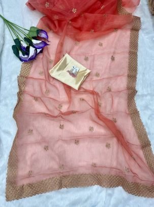 Aarohi Soft Organza Embroidered Saree