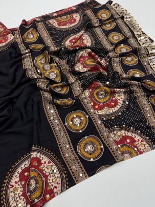Arjakh Sartin Mirror Pallu Saree