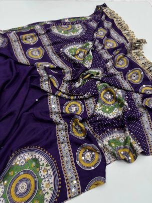 Arjakh Sartin Mirror Pallu Saree