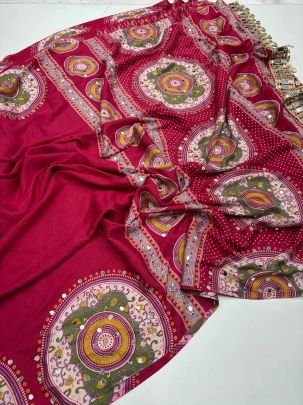 Arjakh Sartin Mirror Pallu Saree