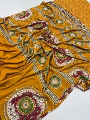 Arjakh Sartin Mirror Pallu Saree