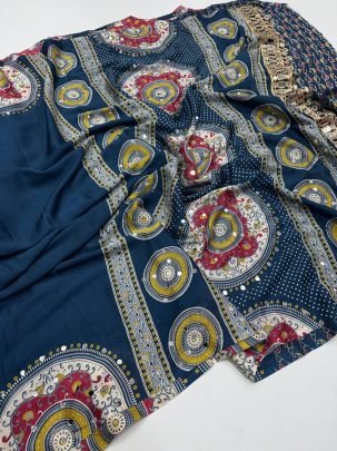Arjakh Sartin Mirror Pallu Saree