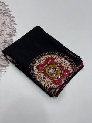 Arjakh Sartin Mirror Pallu Saree