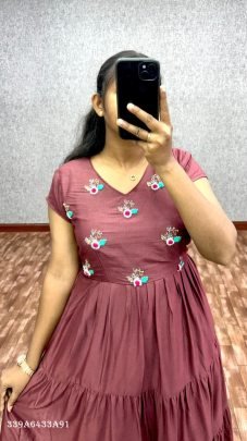 Cambric Cotton Designer Handwork Gown