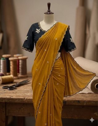 Chinon silk with embroidery work