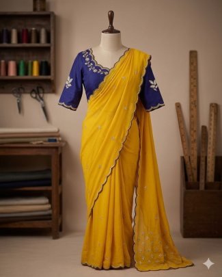 Chinon silk with embroidery work
