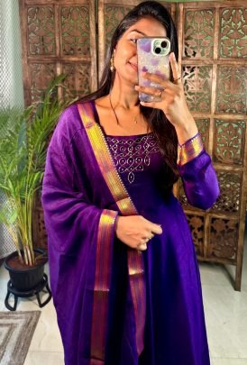 Designer Embroidered Anarkali with Dupatta
