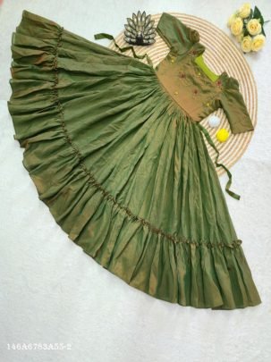Designer Premium NC Vichitra Hand Work Midi Dress