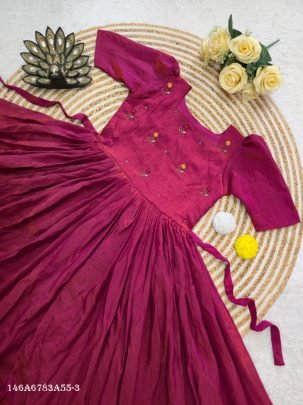 Designer Premium NC Vichitra Hand Work Midi Dress