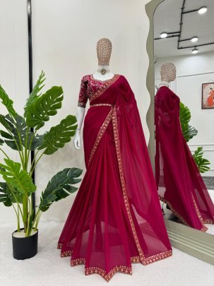 Designer Saree on Faux Georgette