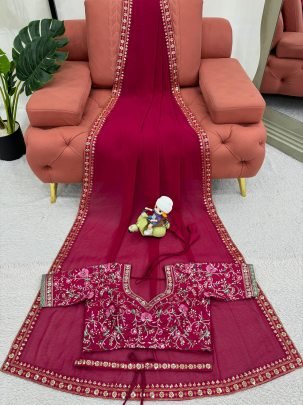 Designer Saree on Faux Georgette