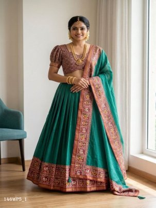 dola silk printed lehenga