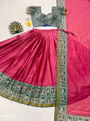 dola silk printed lehenga