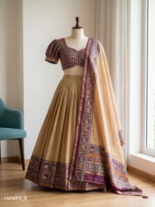 dola silk printed lehenga