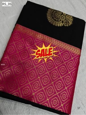 Elegant Borderless Silk Saree with Zari Border