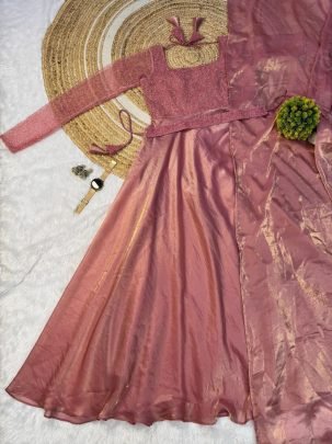 Embellished Designer Party Wear Gown with Drape Style