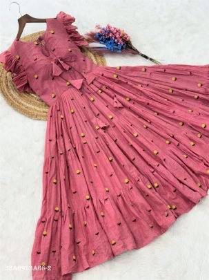 Embroidered Cotton Flared Midi Dress