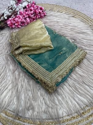 Fandy Satin Sequin Butti Saree