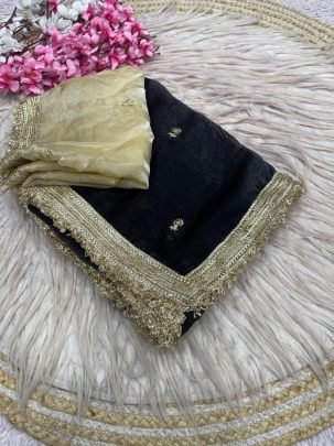 Fandy Satin Sequin Butti Saree