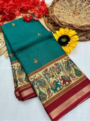 Fast Time Leriya Patola Bandhani Original Ikkat Saree