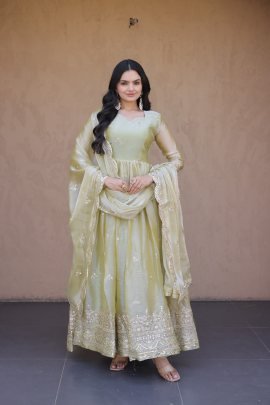 Fendi Silk With Heavy Sequins   Zari Embroidered Work