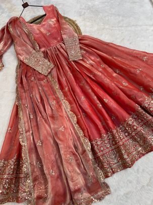 Fendi Silk With Heavy Sequins   Zari Embroidered Work