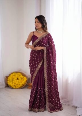 Fendy Silk Beaded Sequin Saree
