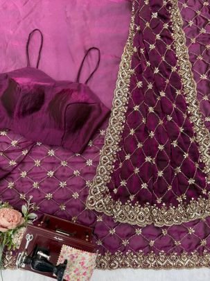 Fendy Silk Beaded Sequin Saree