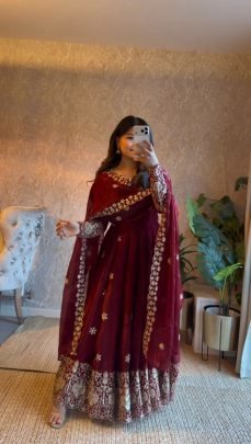 Fendy Silk With Anarkali Gown