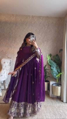 Fendy Silk With Anarkali Gown
