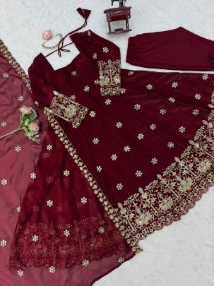 Fendy Silk With Anarkali Gown