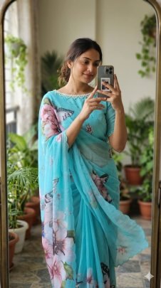 floral digital print with beautiful pipe work