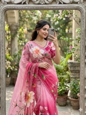 floral digital print with beautiful pipe work