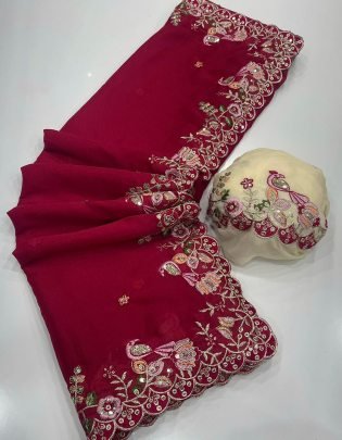 Georgette Saree With Heavy Sequins