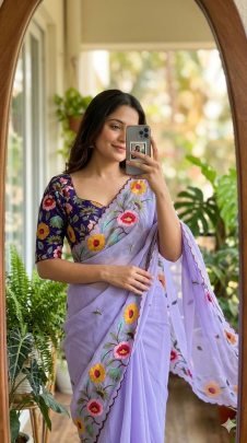 Georgette with beautiful heavy Work Saree