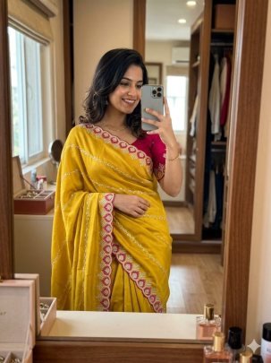 Georgette with C Pallu Embroidery Work