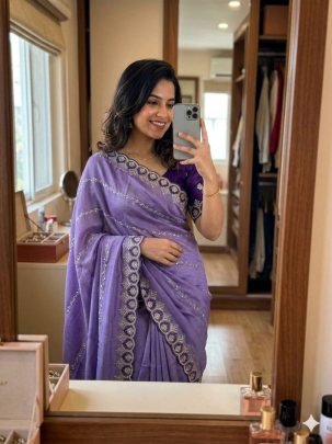 Georgette with C Pallu Embroidery Work