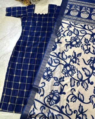 heritage floral kalamkari silk cotton kurti set