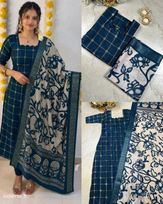 heritage floral kalamkari silk cotton kurti set
