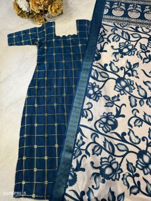 heritage floral kalamkari silk cotton kurti set
