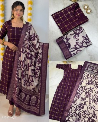 heritage floral kalamkari silk cotton kurti set