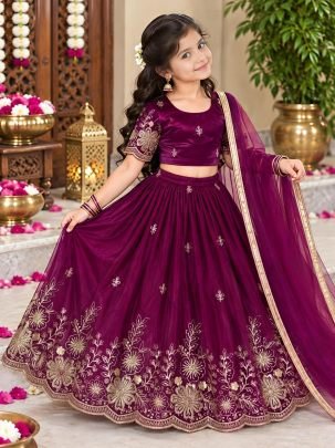 Iraaya Cutdana Embroidered Kids Lehenga Choli