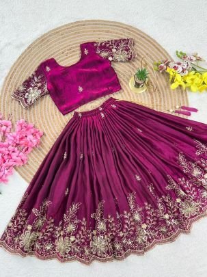Iraaya Cutdana Embroidered Kids Lehenga Choli