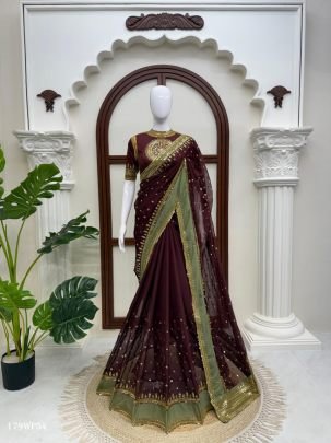 Janhvi Inspired Tabby Silk Sequin Saree