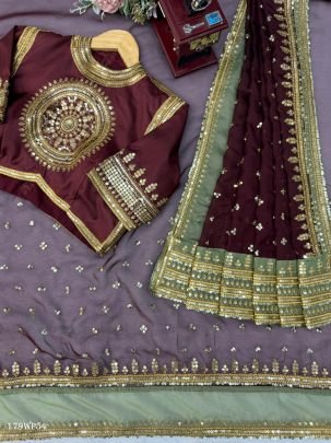 Janhvi Inspired Tabby Silk Sequin Saree