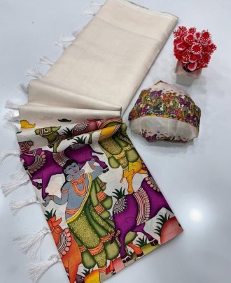 Kalamkari Digital Printed Saree