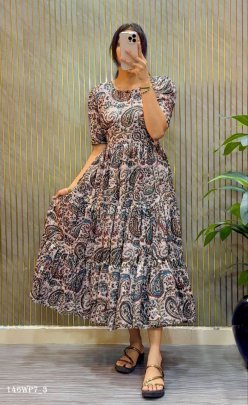 kalamkari flared midi dress